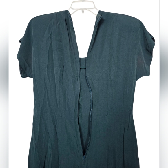 Scarlett Hunter Green Jumpsuit Overlay Front Wide Leg Evening 11-12 - Picture 6 of 10